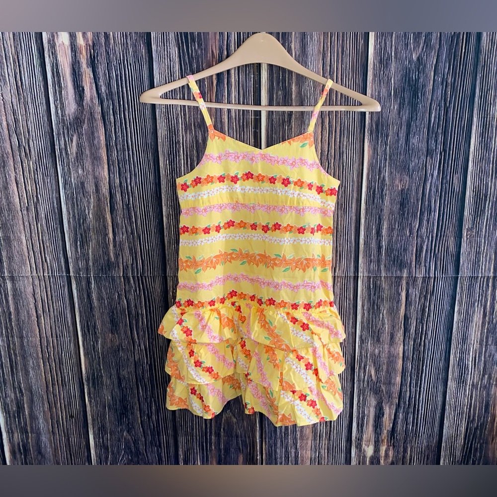 Gymboree Tiered Ruffle Tropical Summer Dress Sz 7